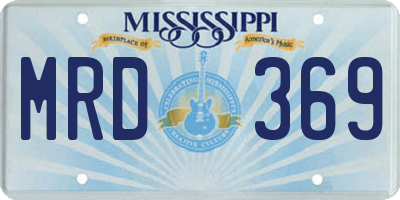 MS license plate MRD369