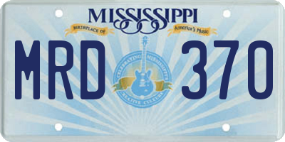 MS license plate MRD370