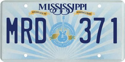 MS license plate MRD371