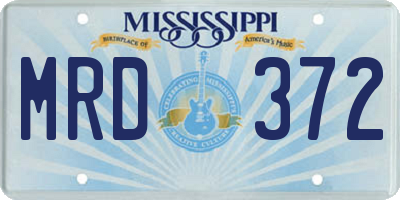 MS license plate MRD372