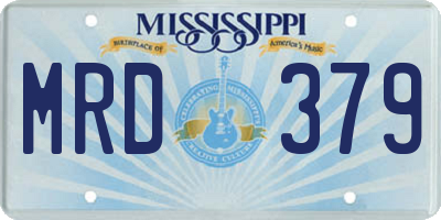 MS license plate MRD379