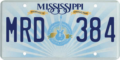 MS license plate MRD384
