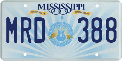 MS license plate MRD388