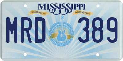 MS license plate MRD389
