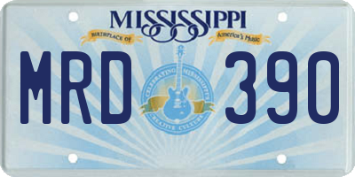 MS license plate MRD390