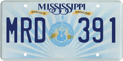 MS license plate MRD391