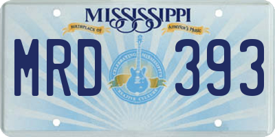 MS license plate MRD393