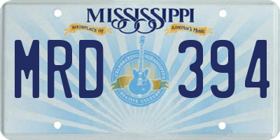 MS license plate MRD394
