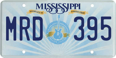 MS license plate MRD395