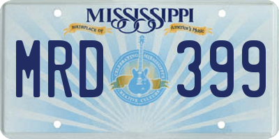 MS license plate MRD399
