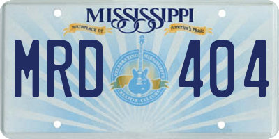 MS license plate MRD404