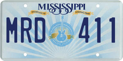 MS license plate MRD411