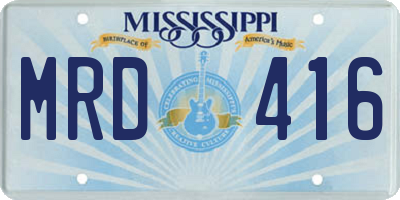MS license plate MRD416