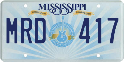MS license plate MRD417