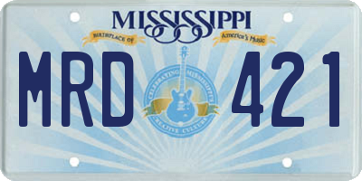 MS license plate MRD421