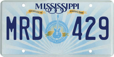 MS license plate MRD429