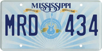 MS license plate MRD434