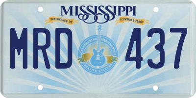 MS license plate MRD437