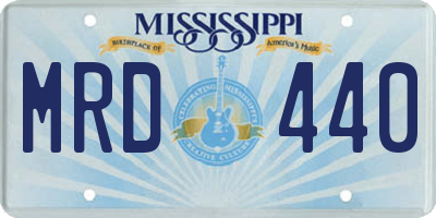 MS license plate MRD440