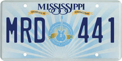 MS license plate MRD441