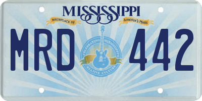 MS license plate MRD442