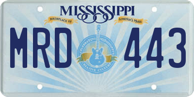 MS license plate MRD443