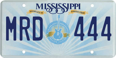 MS license plate MRD444