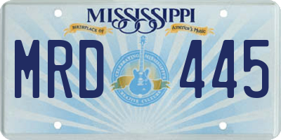 MS license plate MRD445