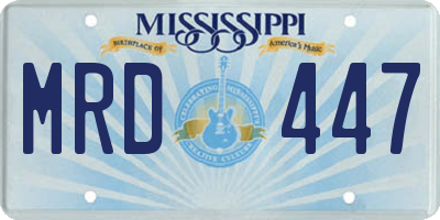 MS license plate MRD447