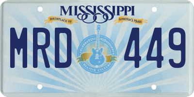 MS license plate MRD449