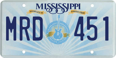 MS license plate MRD451