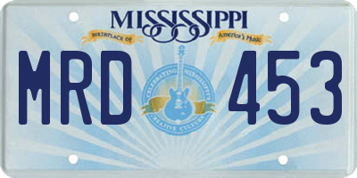 MS license plate MRD453