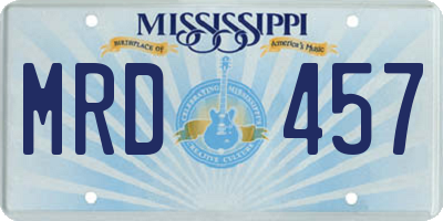 MS license plate MRD457