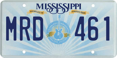 MS license plate MRD461
