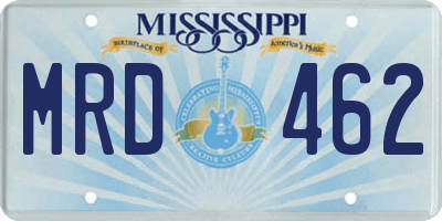 MS license plate MRD462
