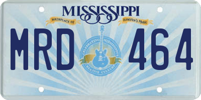 MS license plate MRD464
