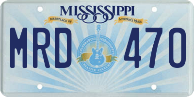 MS license plate MRD470