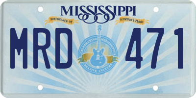 MS license plate MRD471