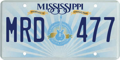 MS license plate MRD477