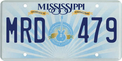 MS license plate MRD479