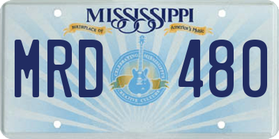 MS license plate MRD480