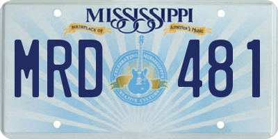 MS license plate MRD481