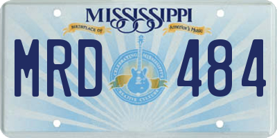 MS license plate MRD484