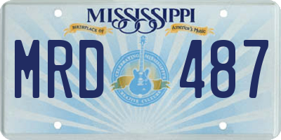 MS license plate MRD487