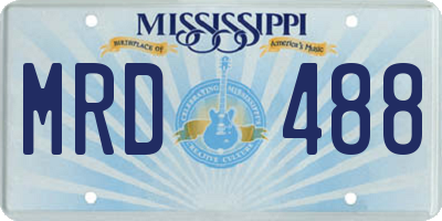 MS license plate MRD488