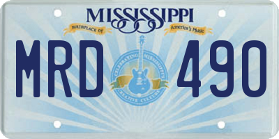 MS license plate MRD490