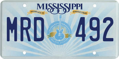 MS license plate MRD492