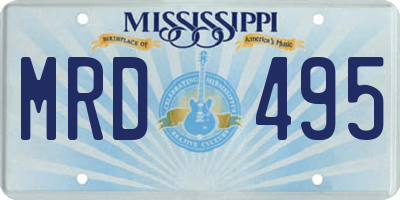 MS license plate MRD495