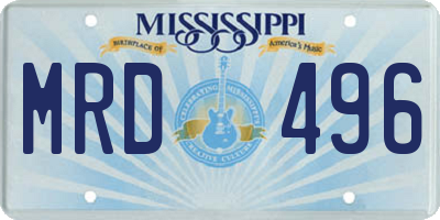 MS license plate MRD496