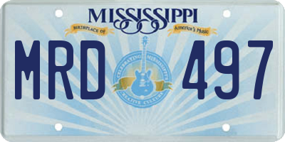 MS license plate MRD497